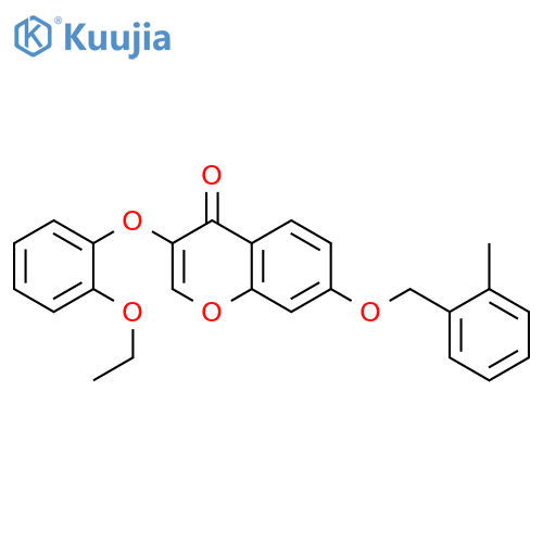 3-(2-ethoxyphenoxy)-7-(2-methylphenyl)methoxy-4H-chromen-4-one structure