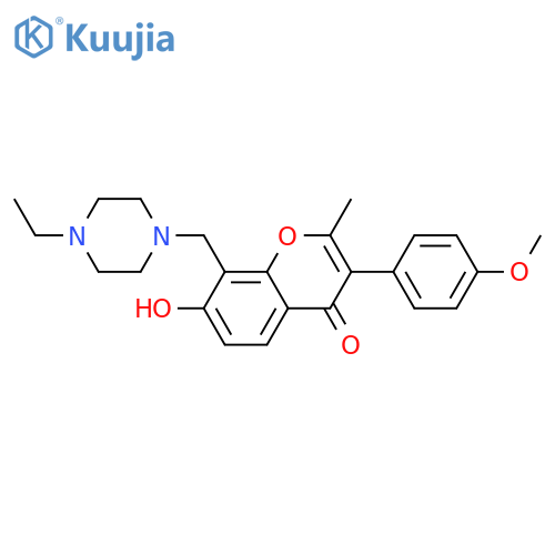 8-(4-ethylpiperazin-1-yl)methyl-7-hydroxy-3-(4-methoxyphenyl)-2-methyl-4H-chromen-4-one structure