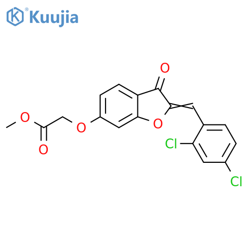 methyl 2-{(2Z)-2-(2,4-dichlorophenyl)methylidene-3-oxo-2,3-dihydro-1-benzofuran-6-yloxy}acetate structure