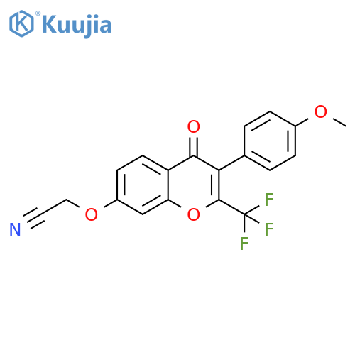 {[3-(4-methoxyphenyl)-4-oxo-2-(trifluoromethyl)-4H-chromen-7-yl]oxy}acetonitrile structure