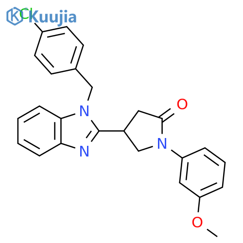 4-{1-[(4-chlorophenyl)methyl]-1H-1,3-benzodiazol-2-yl}-1-(3-methoxyphenyl)pyrrolidin-2-one structure