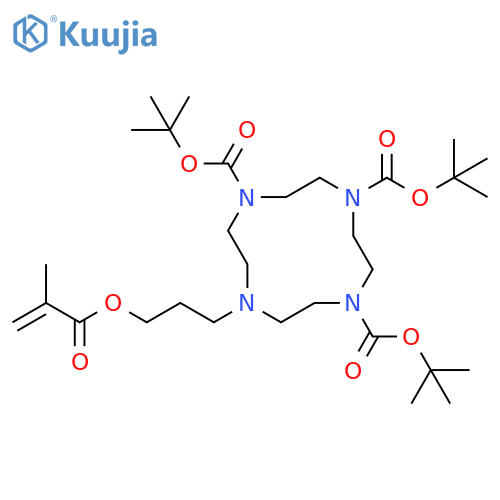 1,4,7,10-Tetraazacyclododecane-1,4,7-tricarboxylic acid,10-[3-[(2-methyl-1-oxo-2-propenyl)oxy]propyl]-, tris(1,1-dimethylethyl)ester structure
