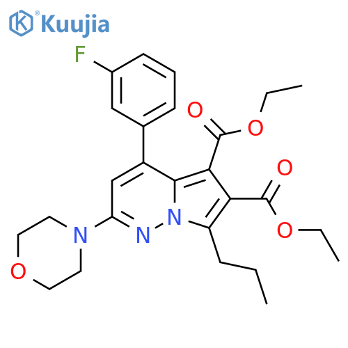 Pyrrolo[1,2-b]pyridazine-5,6-dicarboxylic acid,4-(3-fluorophenyl)-2-(4-morpholinyl)-7-propyl-, diethyl ester structure