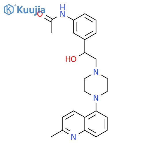 Acetamide,N-[3-[1-hydroxy-2-[4-(2-methyl-5-quinolinyl)-1-piperazinyl]ethyl]phenyl]- structure