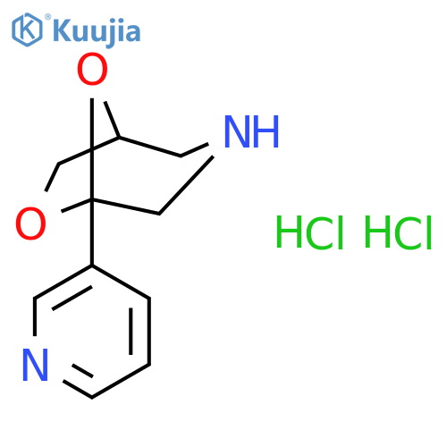 6,8-Dioxa-3-azabicyclo[3.2.1]octane,5-(3-pyridinyl)-, hydrochloride (1:2) structure