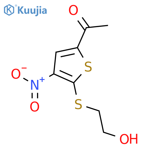 Ethanone,1-[5-[(2-hydroxyethyl)thio]-4-nitro-2-thienyl]- structure