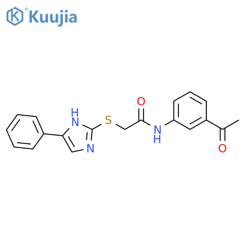 N-(3-acetylphenyl)-2-(5-phenyl-1H-imidazol-2-yl)sulfanylacetamide structure