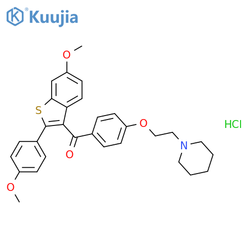 Methanone,[6-methoxy-2-(4-methoxyphenyl)benzo[b]thien-3-yl][4-[2-(1-piperidinyl)ethoxy]phenyl]-,hydrochloride (1:1) structure