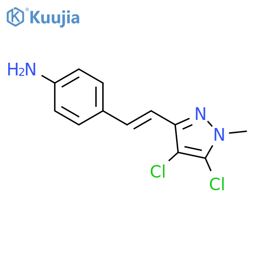 BENZENAMINE, 4-[2-(4,5-DICHLORO-1-METHYL-1H-PYRAZOL-3-YL)ETHENYL]- structure