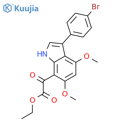 Ethyl 2-[3-(4-bromophenyl)-4,6-dimethoxy-1h-indol-7-yl]-2-oxoacetate structure