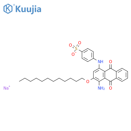 Benzenesulfonic acid,4-[[4-amino-3-(dodecyloxy)-9,10-dihydro-9,10-dioxo-1-anthracenyl]amino]-,sodium salt (1:1) structure