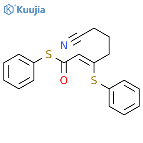 2-HEXENETHIOIC ACID, 6-CYANO-3-(PHENYLTHIO)-, S-PHENYL ESTER, (2Z)- structure