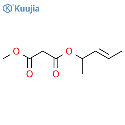 PROPANEDIOIC ACID, METHYL (2E)-1-METHYL-2-BUTENYL ESTER structure