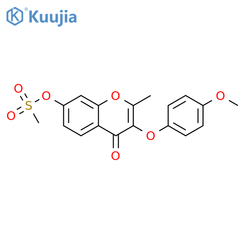 3-(4-methoxyphenoxy)-2-methyl-4-oxo-4H-chromen-7-yl methanesulfonate structure