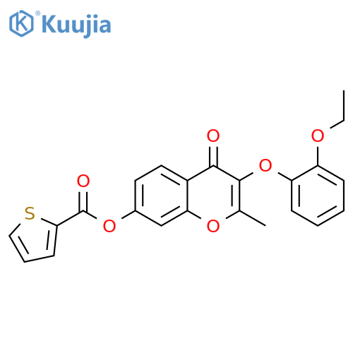 3-(2-ethoxyphenoxy)-2-methyl-4-oxo-4H-chromen-7-yl thiophene-2-carboxylate structure