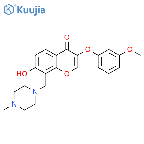 7-hydroxy-3-(3-methoxyphenoxy)-8-(4-methylpiperazin-1-yl)methyl-4H-chromen-4-one structure