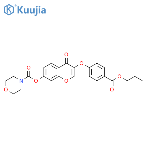 4-oxo-3-[4-(propoxycarbonyl)phenoxy]-4H-chromen-7-yl morpholine-4-carboxylate structure
