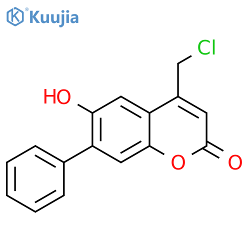 4-(chloromethyl)-6-hydroxy-7-phenylchromen-2-one structure
