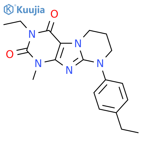 3-ethyl-9-(4-ethylphenyl)-1-methyl-1H,2H,3H,4H,6H,7H,8H,9H-pyrimido1,2-gpurine-2,4-dione structure