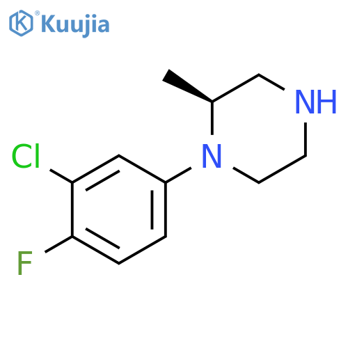 Piperazine, 1-(3-chloro-4-fluorophenyl)-2-methyl-, (2S)- structure
