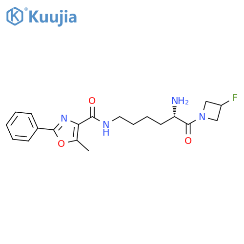 4-Oxazolecarboxamide,N-[(5S)-5-amino-6-(3-fluoro-1-azetidinyl)-6-oxohexyl]-5-methyl-2-phenyl- structure