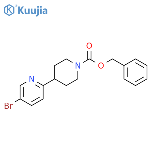 1-Piperidinecarboxylic acid, 4-(5-bromo-2-pyridinyl)-, phenylmethyl ester structure