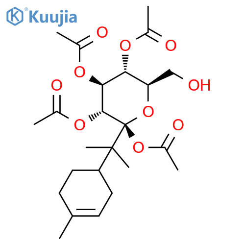 beta-D-Glucopyranoside, 1-methyl-1-(4-methyl-3-cyclohexen-1-yl)ethyl, tetraacetate structure