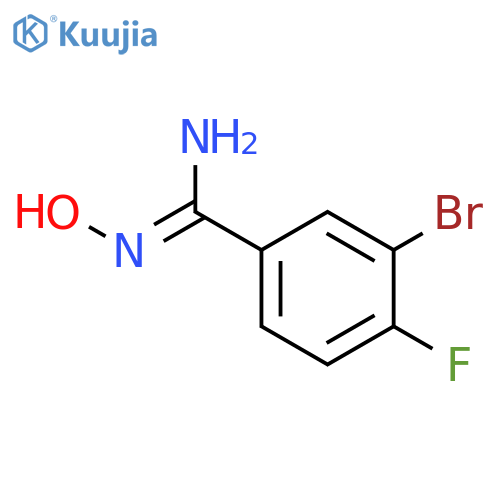 3-bromo-4-fluoro-N'-hydroxybenzene-1-carboximidamide structure