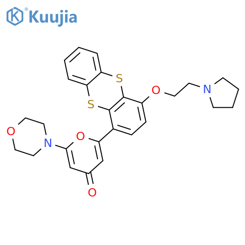4H-Pyran-4-one,2-(4-morpholinyl)-6-[4-[2-(1-pyrrolidinyl)ethoxy]-1-thianthrenyl]- structure