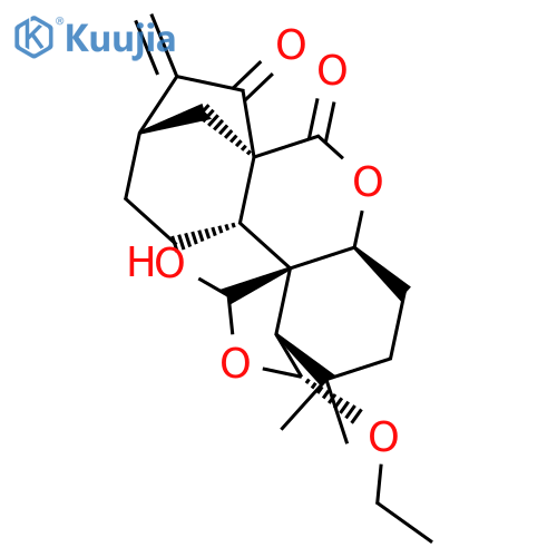 (1S,3R,3aR,6aS,8aS,11R,13aS,13bR)-3-ethoxy-1-hydroxy-4,4-dimethyl-10-methylenedecahydro-1H,8H-8a,11-methanocyclohepta[c]furo[3,4-e]chromene-8,9(10H)-dione structure