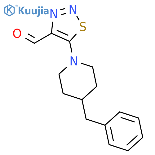 1,2,3-Thiadiazole-4-carboxaldehyde, 5-[4-(phenylmethyl)-1-piperidinyl]- structure
