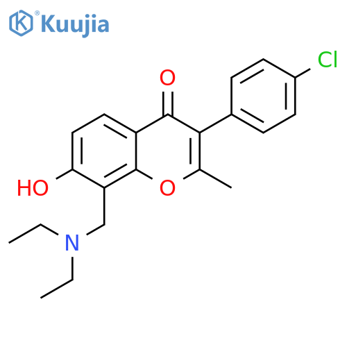 3-(4-chlorophenyl)-8-(diethylamino)methyl-7-hydroxy-2-methyl-4H-chromen-4-one structure