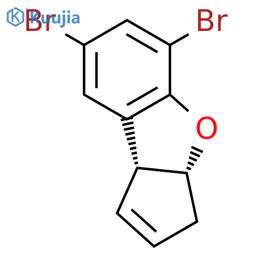 3H-Cyclopenta[b]benzofuran, 5,7-dibromo-3a,8b-dihydro-, cis- structure