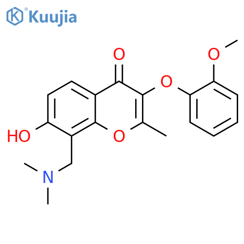 8-(dimethylamino)methyl-7-hydroxy-3-(2-methoxyphenoxy)-2-methyl-4H-chromen-4-one structure