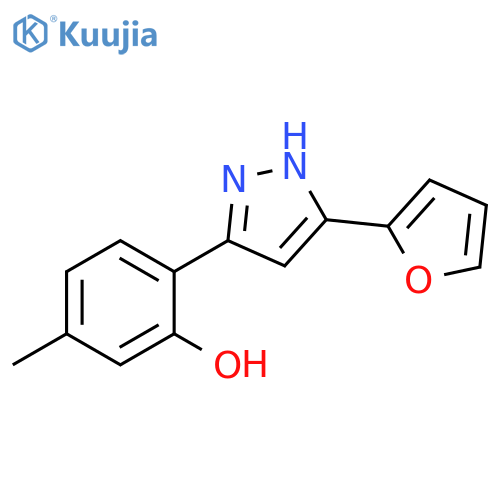 Phenol, 2-[5-(2-furanyl)-1H-pyrazol-3-yl]-5-methyl- structure