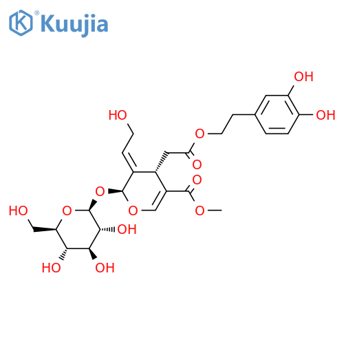 2H-Pyran-4-acetic acid,2-(b-D-glucopyranosyloxy)-3,4-dihydro-3-(2-hydroxyethylidene)-5-(methoxycarbonyl)-,2-(3,4-dihydroxyphenyl)ethyl ester, (2S,3E,4S)- structure