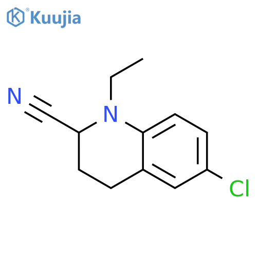 2-Quinolinecarbonitrile, 6-chloro-1-ethyl-1,2,3,4-tetrahydro- structure