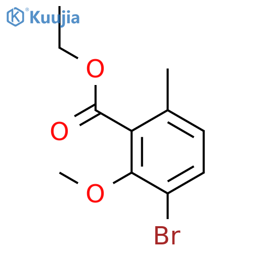 Benzoic acid, 3-bromo-2-methoxy-6-methyl-, ethyl ester structure