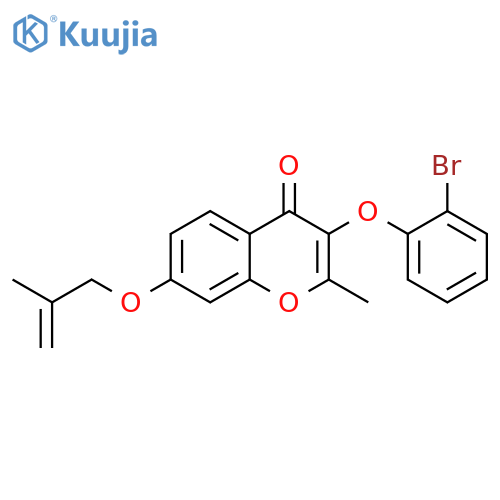 3-(2-bromophenoxy)-2-methyl-7-(2-methylprop-2-en-1-yl)oxy-4H-chromen-4-one structure
