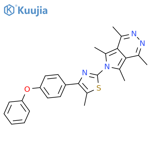 <br>1,4,5,7-Tetramethyl-6-[5-methyl-4-(4-phenoxy-phenyl)-thiazol-2-yl]-6H-pyrro lo[3,4-d]pyridazine structure