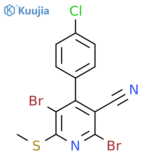 3-Pyridinecarbonitrile, 2,5-dibromo-4-(4-chlorophenyl)-6-(methylthio)- structure