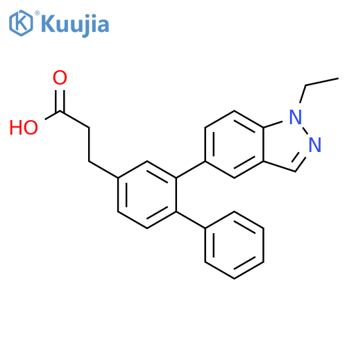 [1,1'-Biphenyl]-4-propanoic acid, 2-(1-ethyl-1H-indazol-5-yl)- structure