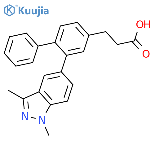 [1,1'-Biphenyl]-4-propanoic acid, 2-(1,3-dimethyl-1H-indazol-5-yl)- structure