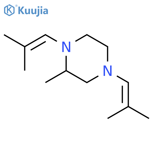 Piperazine,2-methyl-1,4-bis(2-methyl-1-propen-1-yl)- structure