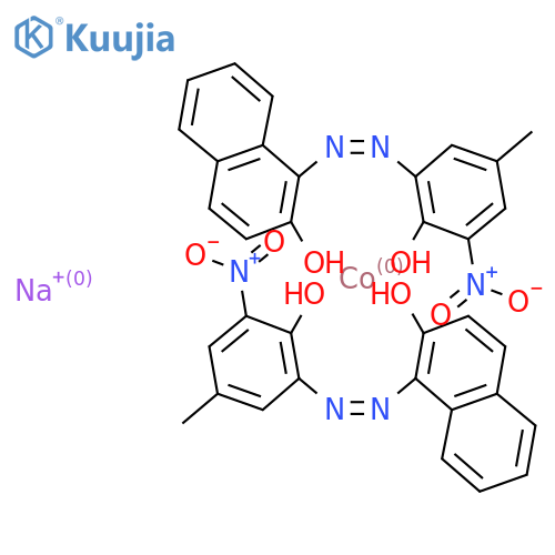 sodium bis[1-[(2-hydroxy-5-methyl-3-nitrophenyl)azo]naphthalen-2-olato(2-)]cobaltate(1-) structure
