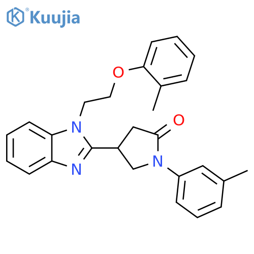 4-{1-2-(2-methylphenoxy)ethyl-1H-1,3-benzodiazol-2-yl}-1-(3-methylphenyl)pyrrolidin-2-one structure