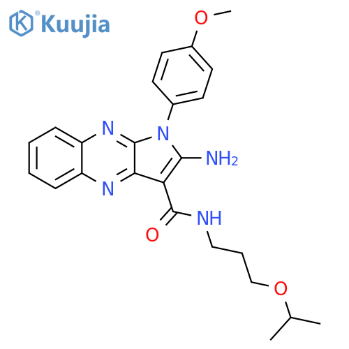 2-amino-1-(4-methoxyphenyl)-N-3-(propan-2-yloxy)propyl-1H-pyrrolo2,3-bquinoxaline-3-carboxamide structure