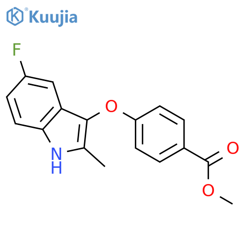 BENZOIC ACID, 4-[(5-FLUORO-2-METHYL-1H-INDOL-3-YL)OXY]-, METHYL ESTER structure