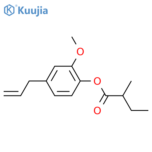 Butanoic acid,2-methyl-, 2-methoxy-4-(2-propen-1-yl)phenyl ester structure