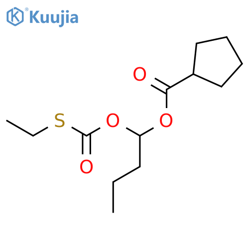 Cyclopentanecarboxylic acid, 1-[[(ethylthio)carbonyl]oxy]butyl ester structure